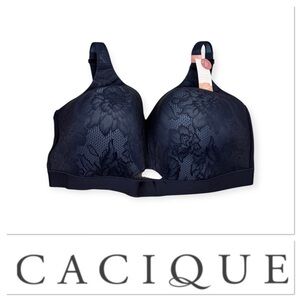 🆕 NWT Cacique blue lace comfort bliss bra size 44H